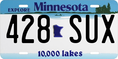 MN license plate 428SUX