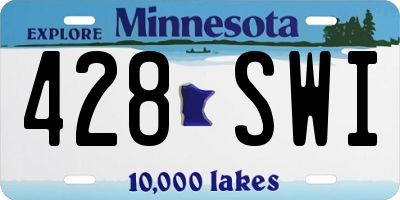 MN license plate 428SWI