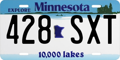 MN license plate 428SXT