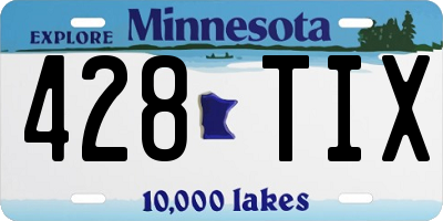 MN license plate 428TIX