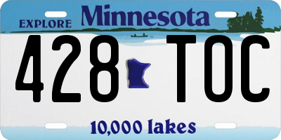 MN license plate 428TOC