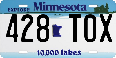 MN license plate 428TOX