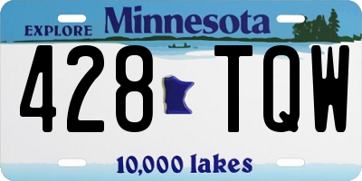 MN license plate 428TQW