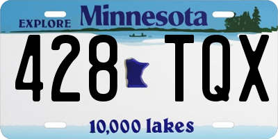 MN license plate 428TQX