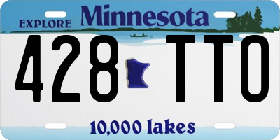 MN license plate 428TTO