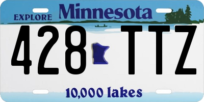 MN license plate 428TTZ