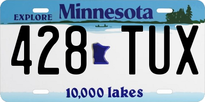 MN license plate 428TUX