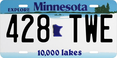 MN license plate 428TWE