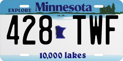 MN license plate 428TWF