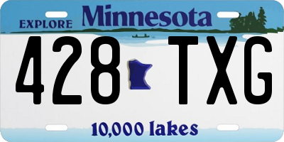 MN license plate 428TXG