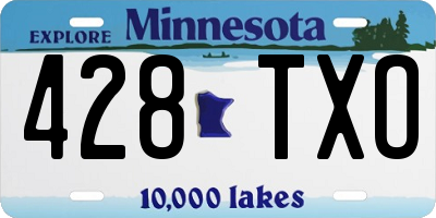 MN license plate 428TXO