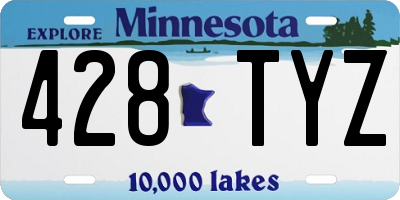 MN license plate 428TYZ