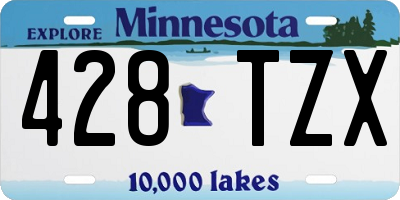 MN license plate 428TZX