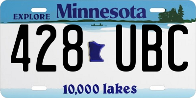 MN license plate 428UBC