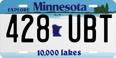 MN license plate 428UBT