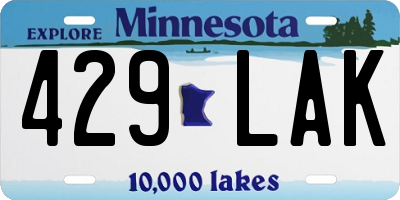 MN license plate 429LAK