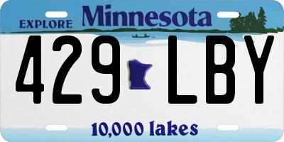 MN license plate 429LBY