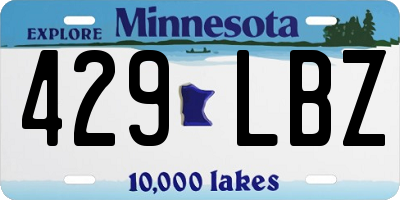 MN license plate 429LBZ