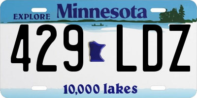MN license plate 429LDZ