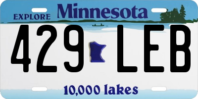 MN license plate 429LEB