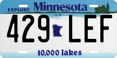 MN license plate 429LEF