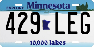 MN license plate 429LEG