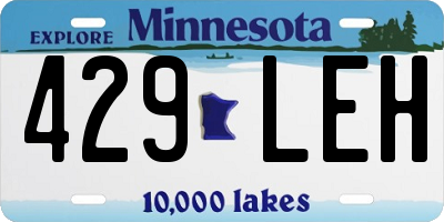 MN license plate 429LEH