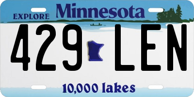 MN license plate 429LEN