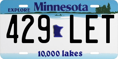 MN license plate 429LET