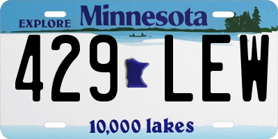 MN license plate 429LEW