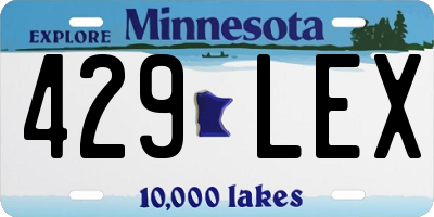 MN license plate 429LEX