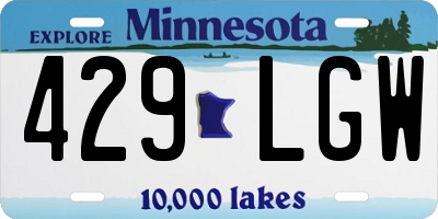 MN license plate 429LGW