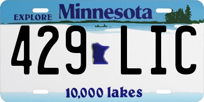 MN license plate 429LIC