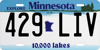 MN license plate 429LIV