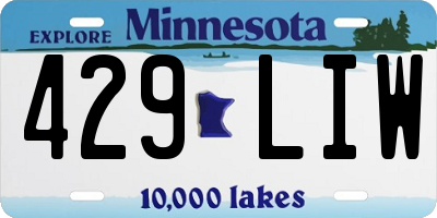 MN license plate 429LIW