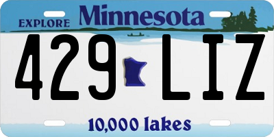 MN license plate 429LIZ