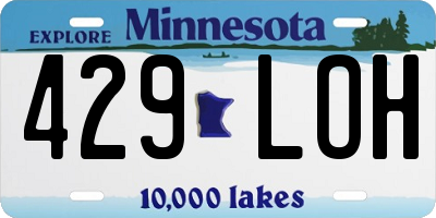 MN license plate 429LOH