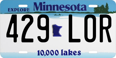 MN license plate 429LOR