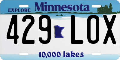 MN license plate 429LOX