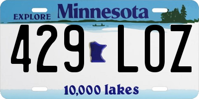 MN license plate 429LOZ