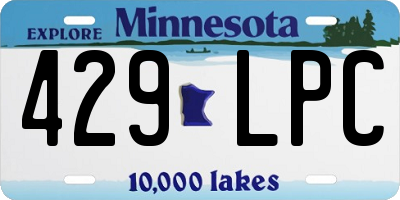 MN license plate 429LPC