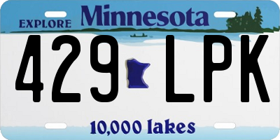 MN license plate 429LPK