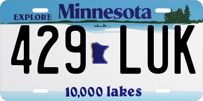 MN license plate 429LUK