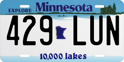 MN license plate 429LUN