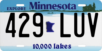 MN license plate 429LUV