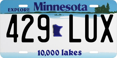 MN license plate 429LUX
