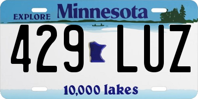 MN license plate 429LUZ
