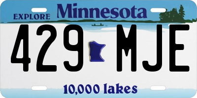 MN license plate 429MJE