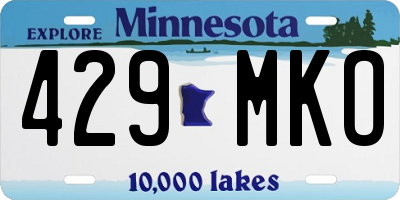 MN license plate 429MKO