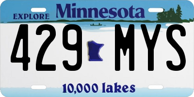 MN license plate 429MYS